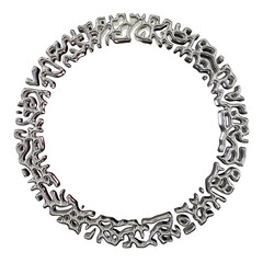 Chrome Symbol Ring – 3D Render on Transparent Background