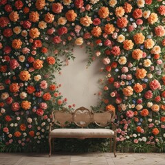 Stunning vintage-style faux flower wall  Adds charm to any setting ,  background,  carnation,  shabby chic