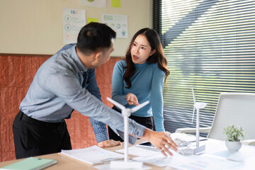 ESG Collaboration in Business Meeting. Professionals strategizing on sustainable solutions.