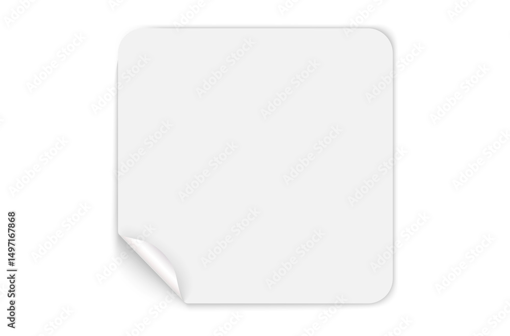 Poster png circular sticker icon with flip fold and peel effect in three-dimensional design for web shop te