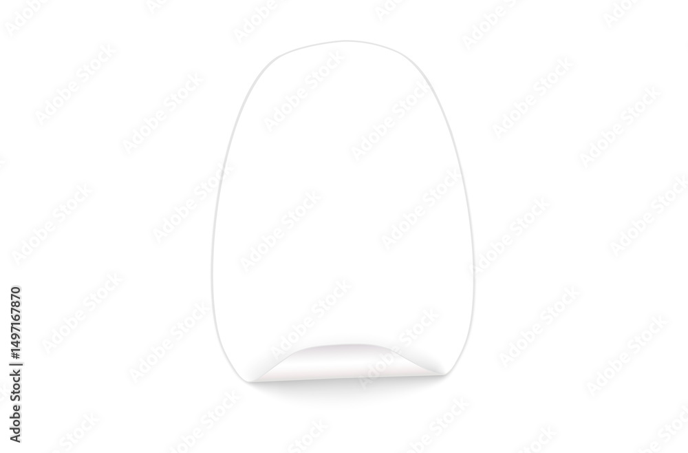 Poster png isolated label with empty mock and copy space showing bent banner and twisted acrylic message in