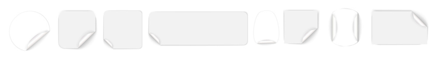 png paper sticker with mock template and adhesive badge in shadow form for sticky note shop web icon with corner curl and white plastic price label

