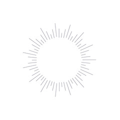 png vector sunrise with round frame and bang burst showing shine element and daylight sign in vintage sunbeam design with logotype and retro drawing collection

