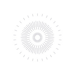 png graphic label with sunburst emblem and sunshine explosion in radial light style showing abstract circle stamp with red symbol and sparkle badge for day icon set

