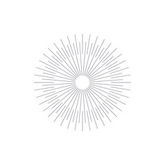 Obraz premium png graphic label with sunburst emblem and sunshine explosion in radial light style showing abstract circle stamp with red symbol and sparkle badge for day icon set