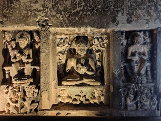 Ajanta and Ellora Caves, UNESCO World Heritage Sites in Maharashtra, India, showcase ancient rock-cut architecture, intricate carvings, and mesmerizing murals. Ajanta, known for its Buddhist caves, fe