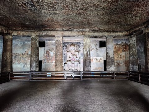 Ajanta and Ellora Caves, UNESCO World Heritage Sites in Maharashtra, India, showcase ancient rock-cut architecture, intricate carvings, and mesmerizing murals. Ajanta, known for its Buddhist caves, fe
