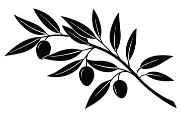 Olive branch vector illustration featuring natural green leaves and floral design elements, perfect for eco and nature-themed projects