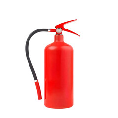 Red fire extinguisher isolated on transparent background