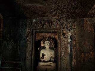 Ajanta and Ellora Caves, UNESCO World Heritage Sites in Maharashtra, India, showcase ancient rock-cut architecture, intricate carvings, and mesmerizing murals. Ajanta, known for its Buddhist caves, fe