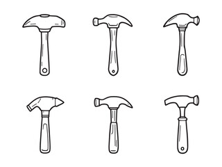 Minimalist Claw Hammer Drawing