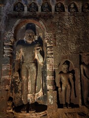Ajanta and Ellora Caves, UNESCO World Heritage Sites in Maharashtra, India, showcase ancient rock-cut architecture, intricate carvings, and mesmerizing murals. Ajanta, known for its Buddhist caves, fe