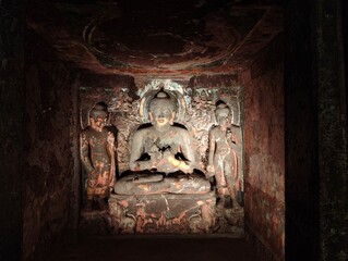 Ajanta and Ellora Caves, UNESCO World Heritage Sites in Maharashtra, India, showcase ancient rock-cut architecture, intricate carvings, and mesmerizing murals. Ajanta, known for its Buddhist caves, fe