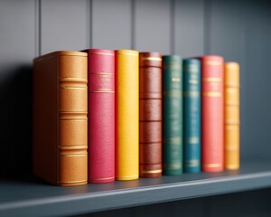 Bookshelf with titles on wealth and independence, Financial independence