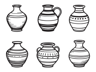 Vintage Clay Vase Outline
