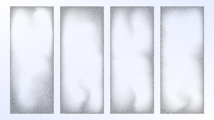 Rectangular shadows from different angles. Noise grain background, pointillism dots gradient or dotwork pattern, vector stipple effect. Grain noise halftone or grainy texture or dotwork grain noise.
