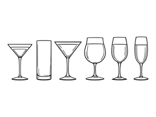 Minimal Cocktail Glass Sketch