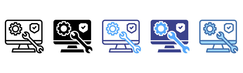 System Hardening icon sheet multi style collection