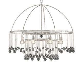 Aubrey Round Chandelier , crystal and silver material , Elegant Lighting Fixture Against black...