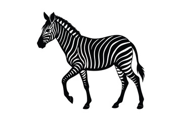 Obraz premium Zebra Silhouette Vector Art – Wildlife Animal Graphic in Black & White