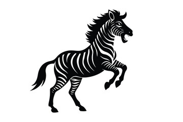 Zebra Silhouette Vector Art – Wildlife Animal Graphic in Black & White