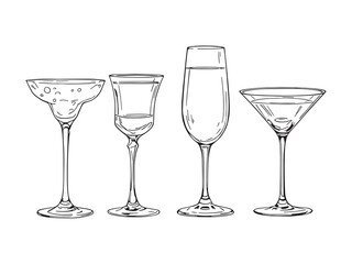 Iced Cocktail Drink Drawing