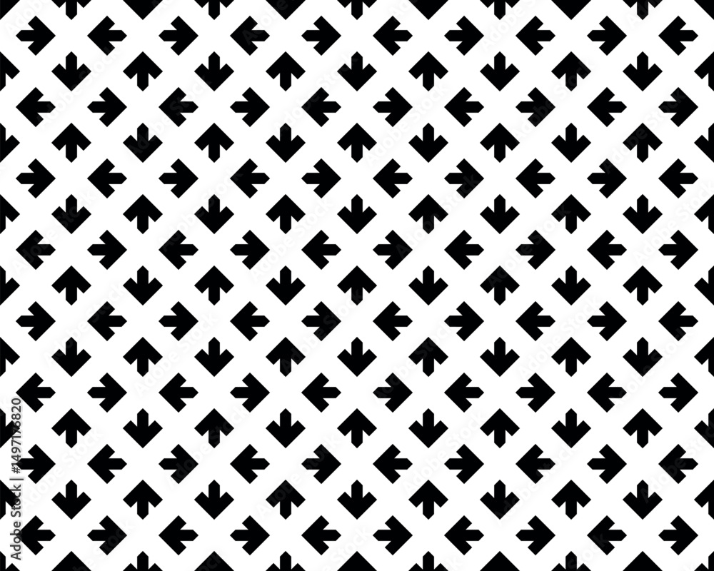 Fototapete Abstract geometric pattern. A seamless vector background. White and black ornament. Graphic modern pattern. Simple lattice graphic design.