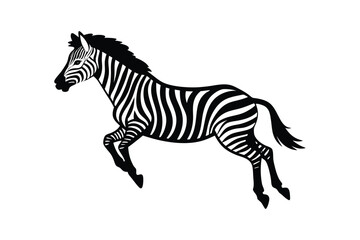 Fototapeta premium Zebra Silhouette Vector Art – Wildlife Animal Graphic in Black & White