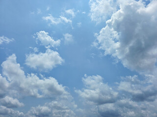 Beautiful sky with cumulus clouds. Blue sky clouds background, beautiful landscape with clouds....