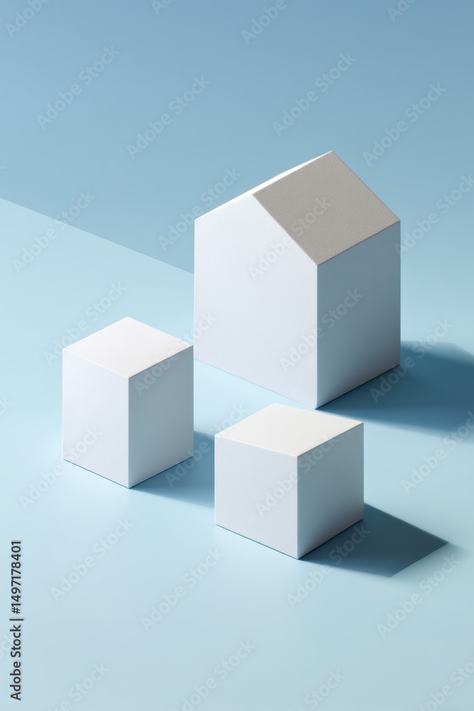 Poster minimalist architectural models sleek geometric design showcase for urban innovation, digital brandi