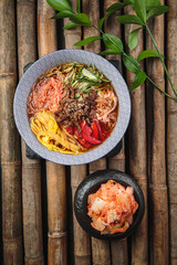 Delicious soup with vegetables and seasoning