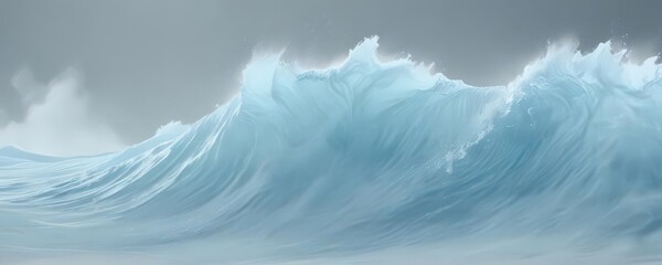 Ethereal light blue watercolor wash, soft wave texture,  art,  illustration