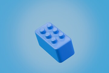 3d Plastic toy blocks or Plastic toy brick icon. toy building concept blocks. 3d Minimal toy brick block for children game education puzzle structure. blocks for children's play concept. 3d rendering.