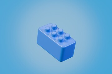 3d Plastic toy blocks or Plastic toy brick icon. toy building concept blocks. 3d Minimal toy brick block for children game education puzzle structure. blocks for children's play concept. 3d rendering.