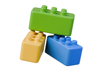 3d Plastic toy blocks or Plastic toy brick icon. toy building concept blocks. 3d Minimal toy brick block for children game education puzzle structure. blocks for children's play concept. 3d rendering.