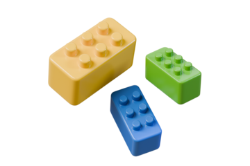 3d Plastic toy blocks or Plastic toy brick icon. toy building concept blocks. 3d Minimal toy brick block for children game education puzzle structure. blocks for children's play concept. 3d rendering.
