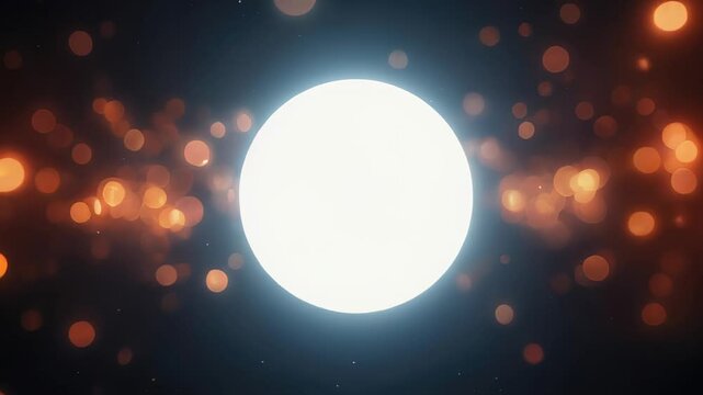 Abstract light. Redshift aphantasia Ai singularity nft PyTorch Latent space Motion array Commonwealth fusion systems Riverlane Blender Market Glowing sphere. Dark background. Orange bokeh. 3D render.