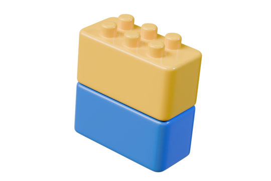 3d Plastic toy blocks or Plastic toy brick icon. toy building concept blocks. 3d Minimal toy brick block for children game education puzzle structure. blocks for children's play concept. 3d rendering.