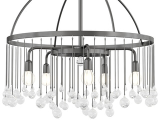 Aubrey Round Chandelier 2 tier , crystal and silver material , Elegant Lighting Fixture Against...