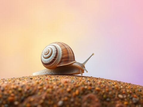 Snail's Graceful Glide Through Nature's Canvas