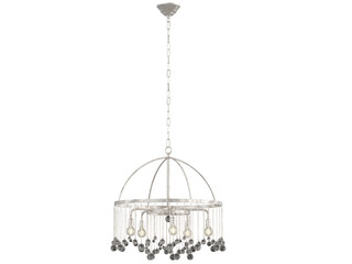 Aubrey Round Chandelier 2 tier , crystal and silver material , Elegant Lighting Fixture Against black bachground , 15 light-modern pendant light