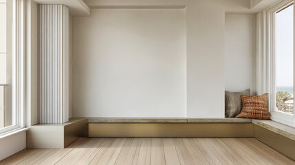 Beautiful modern interior design showcasing minimalistic style in a bright living space