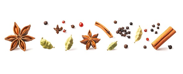 Different herbs isolated on a white background © Tanish
