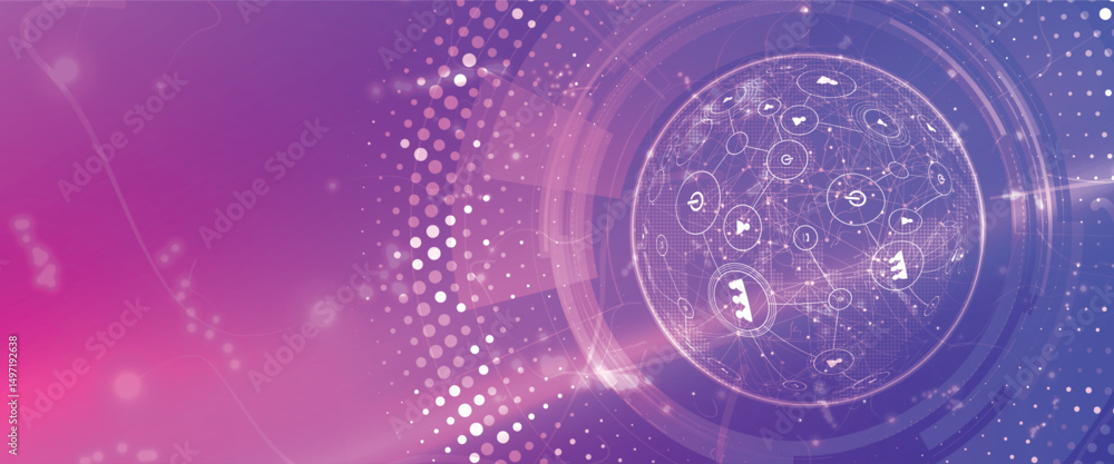 Poster abstract neon high technology and science background