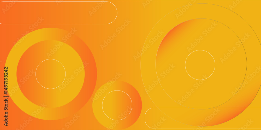Poster modern abstract background with memphis elements in yellow and orange gradients and retro themed for