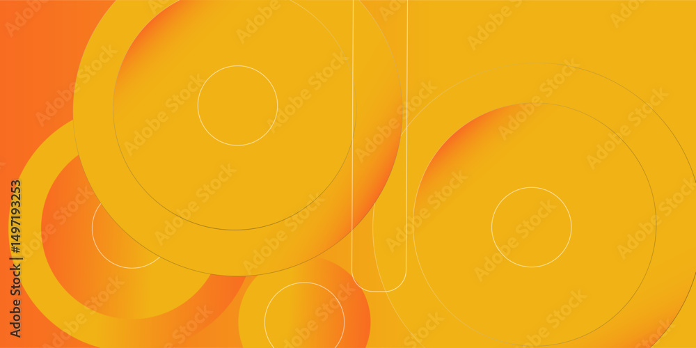 Poster modern abstract background with memphis elements in yellow and orange gradients and retro themed for