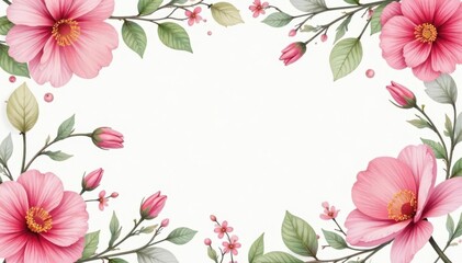 Fototapeta premium Delicate watercolor floral pattern, perfect for spring flyers , botanical, yellow, background