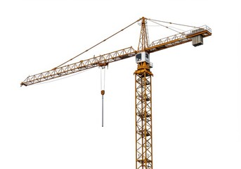 Construction crane equipment isolated on white background