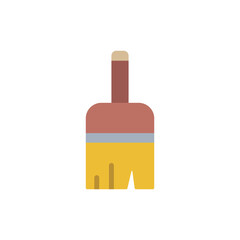 Minimalist paintbrush rendition depicting artistic creation and application