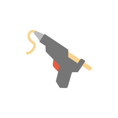 Stylized vector illustration of a hot glue gun with transparent backdrop